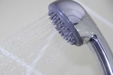 Shower head in use