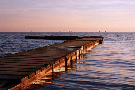 West Kirby, The Wirral, Merseyside, England, UK at sunset.West Kirby is a town located on the north west corner of the coast of the Wirral Peninsula, Merseyside, England. West Kirby is also situated at the mouth of the River Dee across from the Point ofの写真素材