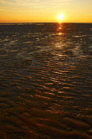 West Kirby, The Wirral, Merseyside, England, UK at sunset.West Kirby is a town located on the north west corner of the coast of the Wirral Peninsula, Merseyside, England. West Kirby is also situated at the mouth of the River Dee across from the Point ofの写真素材