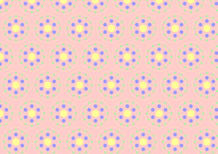 Circle button pattern consist of green triangle, blue and yellow circle