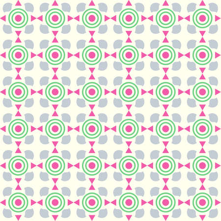 Pink sweet circle and curve cup and small triangle pattern on pastel color. Abstract and vintage seamless pattern style for cute or modern designのイラスト素材