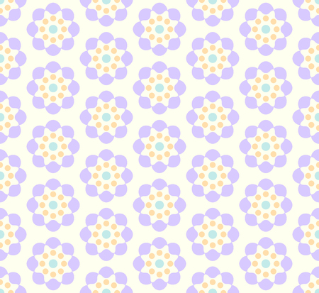 Violet sweet blossom pattern in pastel background. Vintage flower seamless pattern style for cute or modern design.のイラスト素材