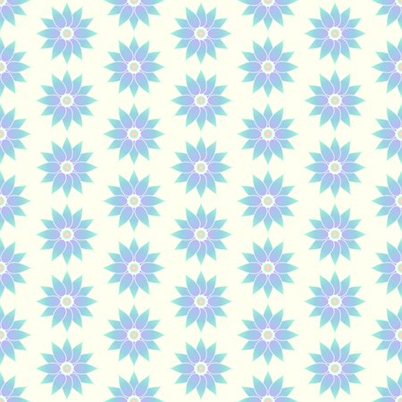 Blue sweet blossom seamless pattern on pastel background. Vintage lotus bloom for graphic or classic design.のイラスト素材