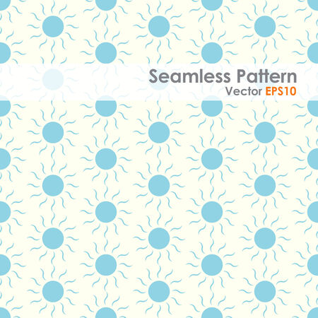 Blue Sun shape seamless pattern on pastel color. Circle and swirl in sweet style for abstract or graphic designのイラスト素材