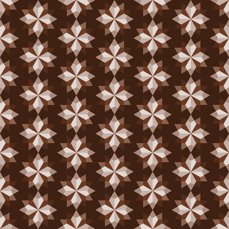 Brown modern rhomboid or star seamless pattern in abstract feature. Graphic pattern in fashionable style for graphic or geometry designのイラスト素材