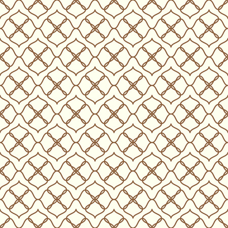 Brown curve blossom seamless pattern on pastel color. Vintage bloom pattern for sweet or retro design.のイラスト素材