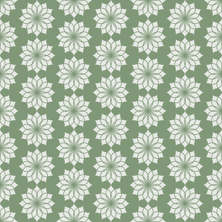 Dark green classic jasmine bloom seamless pattern. Vintage jasmine blossom for old or retro designのイラスト素材