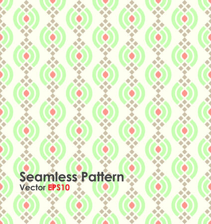 Green Modern lotus shape seamless pattern on pastel background. Abstract pattern for graphic design and vintage style.のイラスト素材
