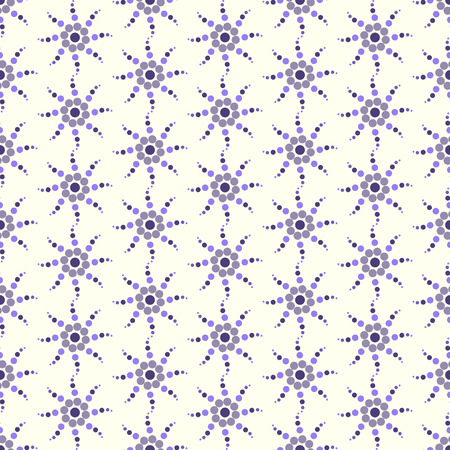 Violet circle flower seamless pattern on pastel background. Sweet and vintage pattern style for cute or modern graphic designのイラスト素材