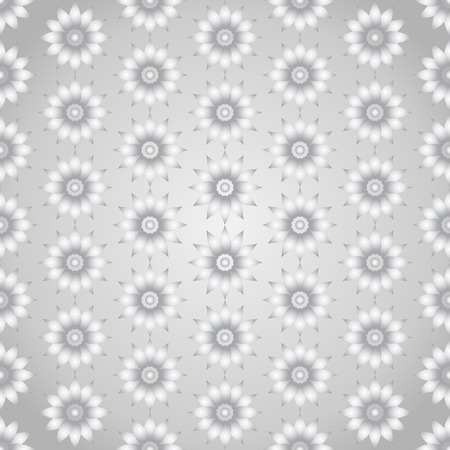 Silver sweet blossom seamless pattern on pastel background. Vintage lotus bloom for graphic or classic design.のイラスト素材