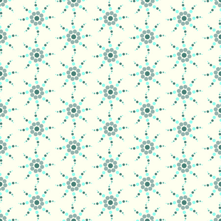 Turquoise circle flower seamless pattern on pastel background. Sweet and vintage pattern style for cute or modern graphic designのイラスト素材