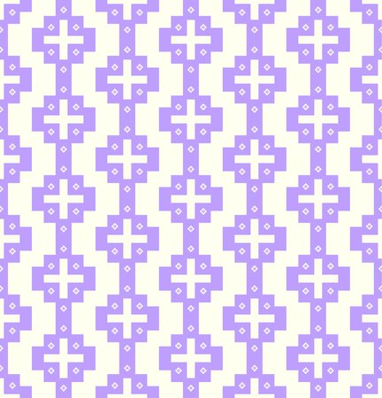 Purple plus sign and blossom pattern on pastel color. Sweet and vintage seamless pattern style for modern or graphic designのイラスト素材