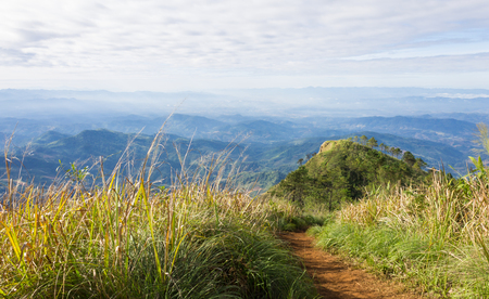 Phu Nom with Landscape Mountain Sky at Phu Langka National Park Phayao Thailand Wide Right. Phu Langka national park Phayao Northern Thailand travelの写真素材