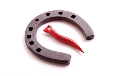 Horseshoe isolated on white backgroundの写真素材