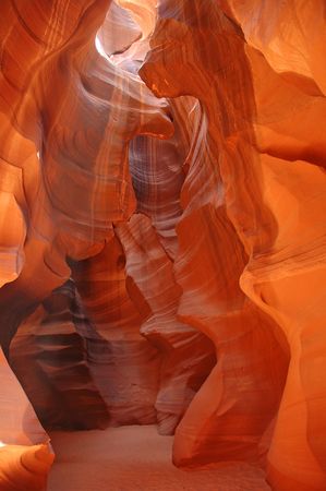 Interesting color games in a sandstone canyonの写真素材