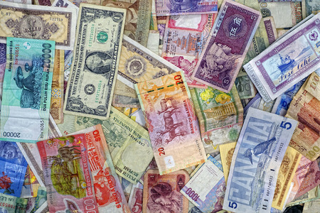 Money from different countries of different currenciesの写真素材