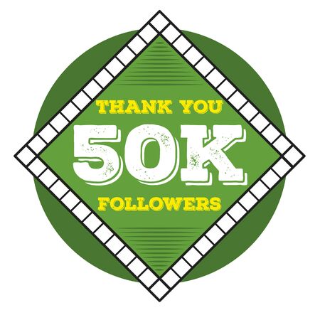 Celebrating 50 thousand of followers. Vector illustration for Social Networks to thank you followers Celebrate number of subscribers or followers in web and social medias.のイラスト素材