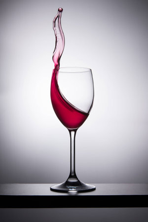wine glass that creates a splash that comes outの写真素材