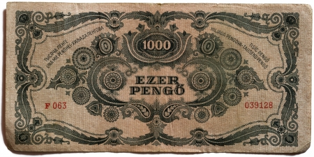 In Hungary between 1945-1946 was the world s biggest HyperInflation in history , this bank note is derived from this period, this bank note is not valid any more のeditorial素材