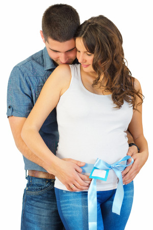 Young pregnant women with her husbandの写真素材