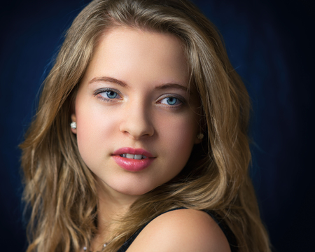 Close up photos from a beautiful young girlの写真素材