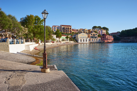 The port of Assos in Kefalonia, Ionian Islands, Greeceの写真素材