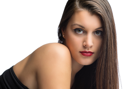 Glamor portrait of beautiful woman modelの写真素材