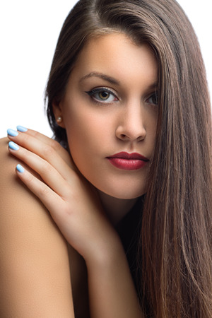 Glamor portrait of beautiful woman modelの写真素材