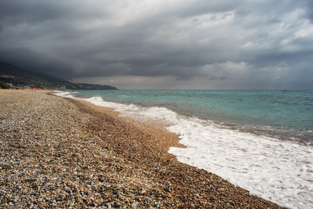 Stormy weather over the seaの写真素材