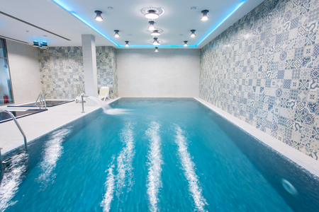 Big swimming pool in the wellness sectionの写真素材