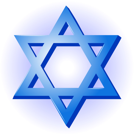 Star of David. Seal of Solomon Icon for your design in simple cartoon style for Israel Independence Day.のイラスト素材