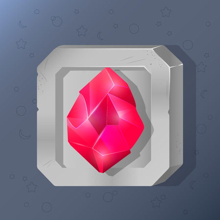 Game icon of crystal in cartoon style.のイラスト素材