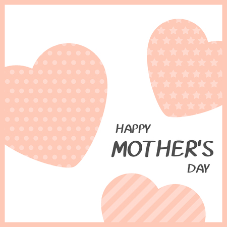 Bright greeting card in minimalist style for Mother's day. Modern badge or label with message Happy Mother's Day. Vector illustration.のイラスト素材