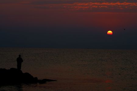 Sunrise from Egee seaの写真素材