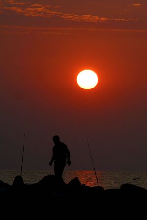 Sunrise from Egee seaの写真素材