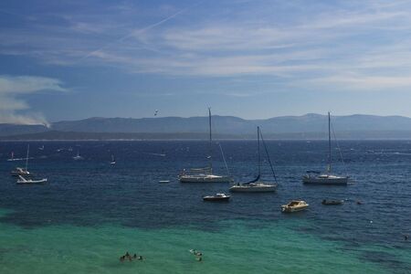 Boats on the adriatic seaの写真素材
