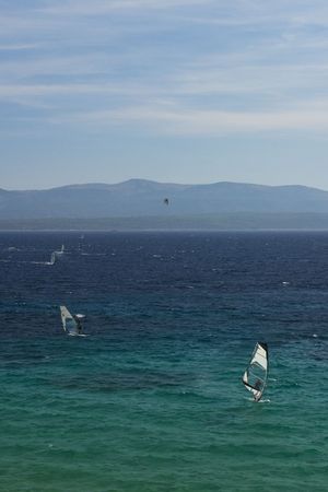 Windsurfing on the adriatic seaの写真素材