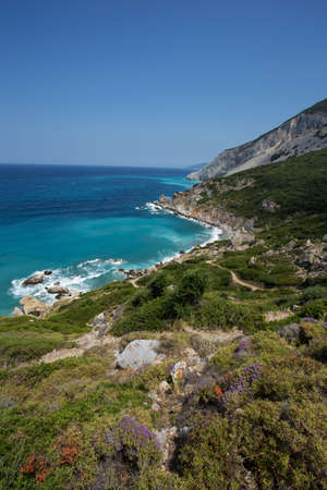 Aegean sea, seen from the greek island of Skiathosの写真素材
