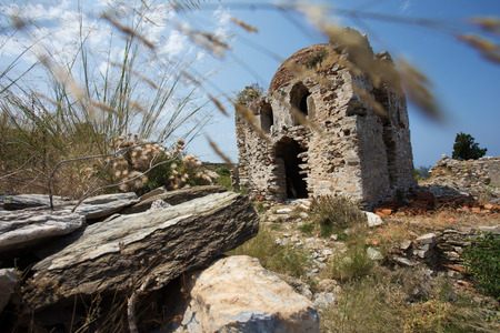 Old mosque inside of the Kastro on the greek island of Skiathosの写真素材