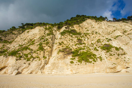 A cliff on the island of Lefkada, Greeceの写真素材