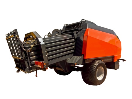 A baler is a piece of farm machinery used to compress a cut and raked crop  such as hay, straw, or...