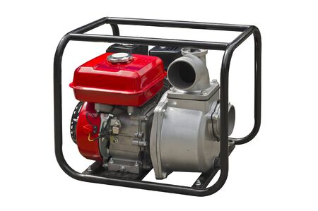 Gasoline water pump isolated on a white background