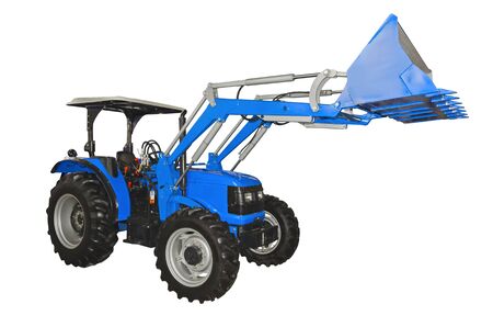 Small agricultural tractor isolated on a white background