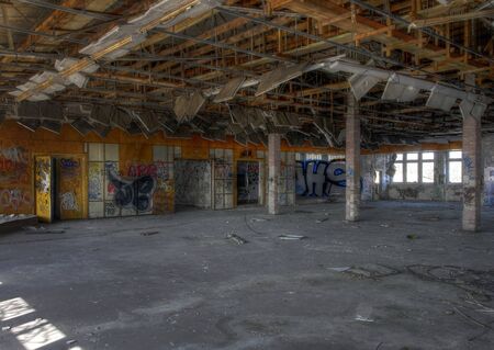 Great Hall in an abandoned old factoryのeditorial素材