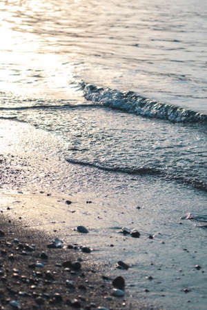 Waves seaside, clear blue water