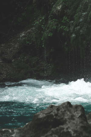 Waterfall clear water, beautiful nature, fresh