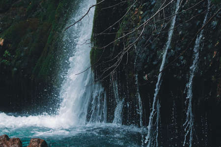 Waterfall clear water, beautiful nature, freshの写真素材