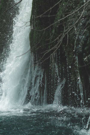Waterfall clear water, beautiful nature, fresh