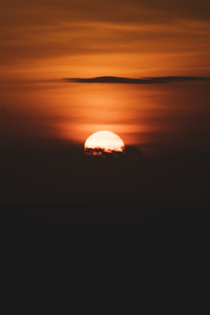 Sunset and beautiful light, sunlight illuminating the colorful sky, clouds, beautiful natureの写真素材