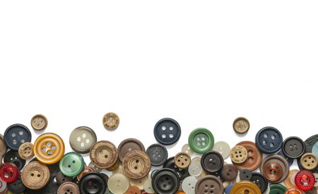 Assorted buttons covering bottom of page